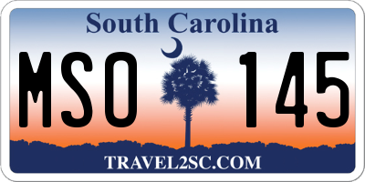 SC license plate MSO145