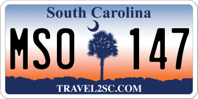 SC license plate MSO147