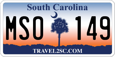 SC license plate MSO149