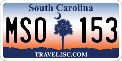 SC license plate MSO153