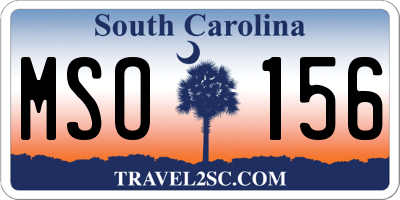 SC license plate MSO156