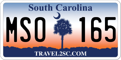 SC license plate MSO165