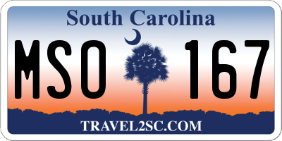 SC license plate MSO167