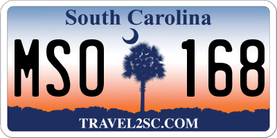 SC license plate MSO168