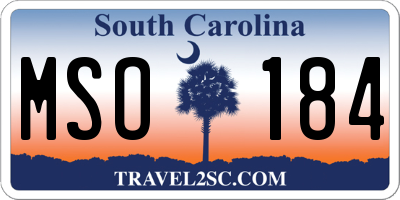 SC license plate MSO184