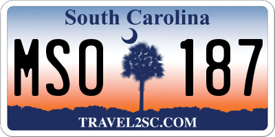 SC license plate MSO187