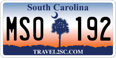 SC license plate MSO192
