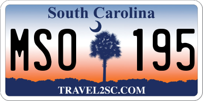 SC license plate MSO195