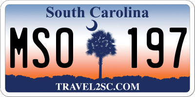 SC license plate MSO197