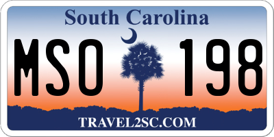 SC license plate MSO198