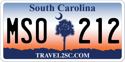 SC license plate MSO212