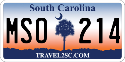 SC license plate MSO214