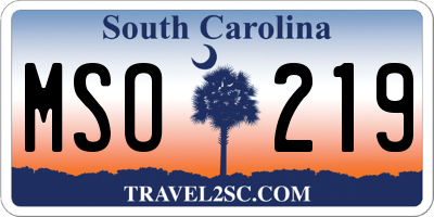 SC license plate MSO219