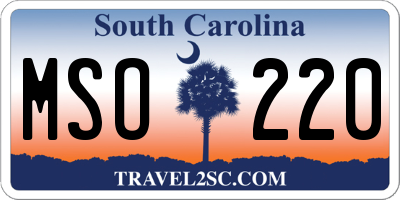 SC license plate MSO220