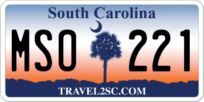 SC license plate MSO221