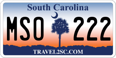 SC license plate MSO222