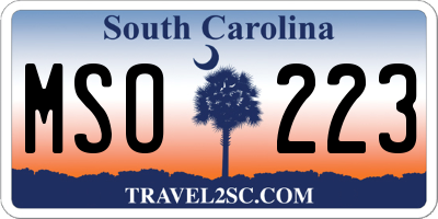 SC license plate MSO223
