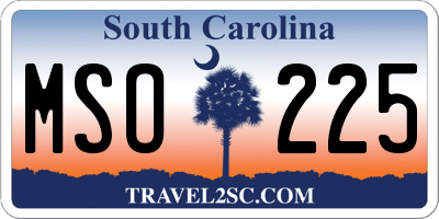 SC license plate MSO225