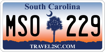 SC license plate MSO229