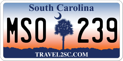 SC license plate MSO239