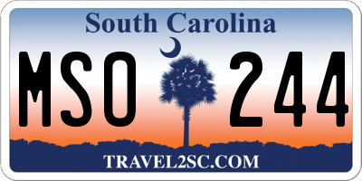 SC license plate MSO244