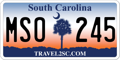 SC license plate MSO245