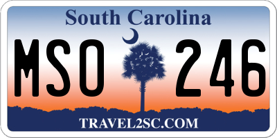 SC license plate MSO246
