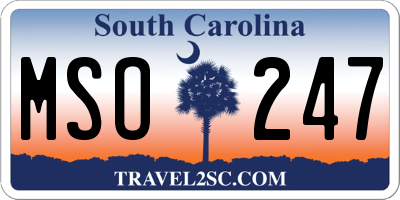 SC license plate MSO247