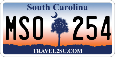 SC license plate MSO254