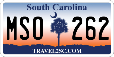 SC license plate MSO262