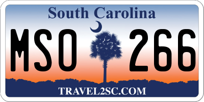 SC license plate MSO266