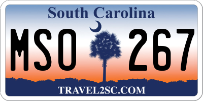 SC license plate MSO267