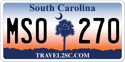 SC license plate MSO270