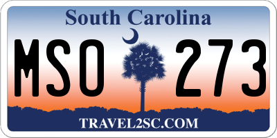 SC license plate MSO273