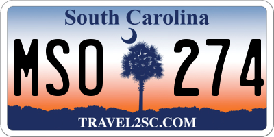 SC license plate MSO274
