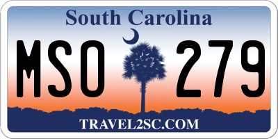 SC license plate MSO279