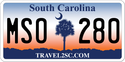 SC license plate MSO280