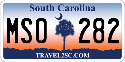 SC license plate MSO282