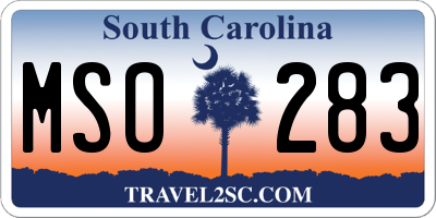 SC license plate MSO283