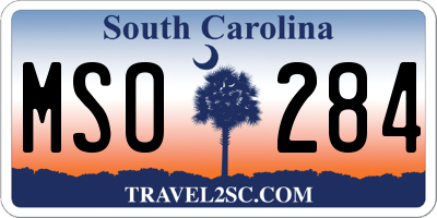 SC license plate MSO284