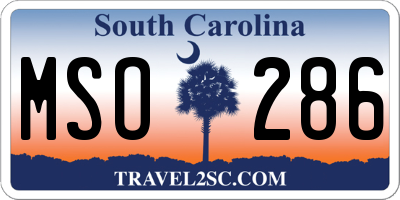 SC license plate MSO286
