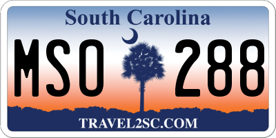 SC license plate MSO288