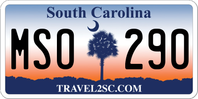 SC license plate MSO290