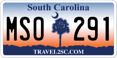 SC license plate MSO291