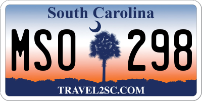SC license plate MSO298
