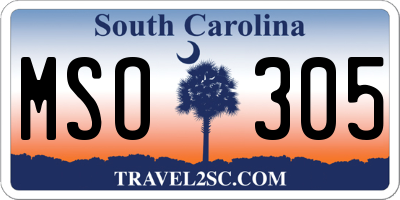 SC license plate MSO305