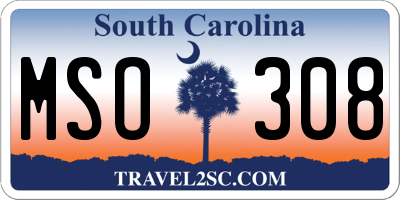 SC license plate MSO308