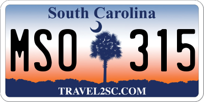 SC license plate MSO315