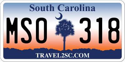 SC license plate MSO318