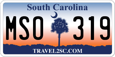 SC license plate MSO319